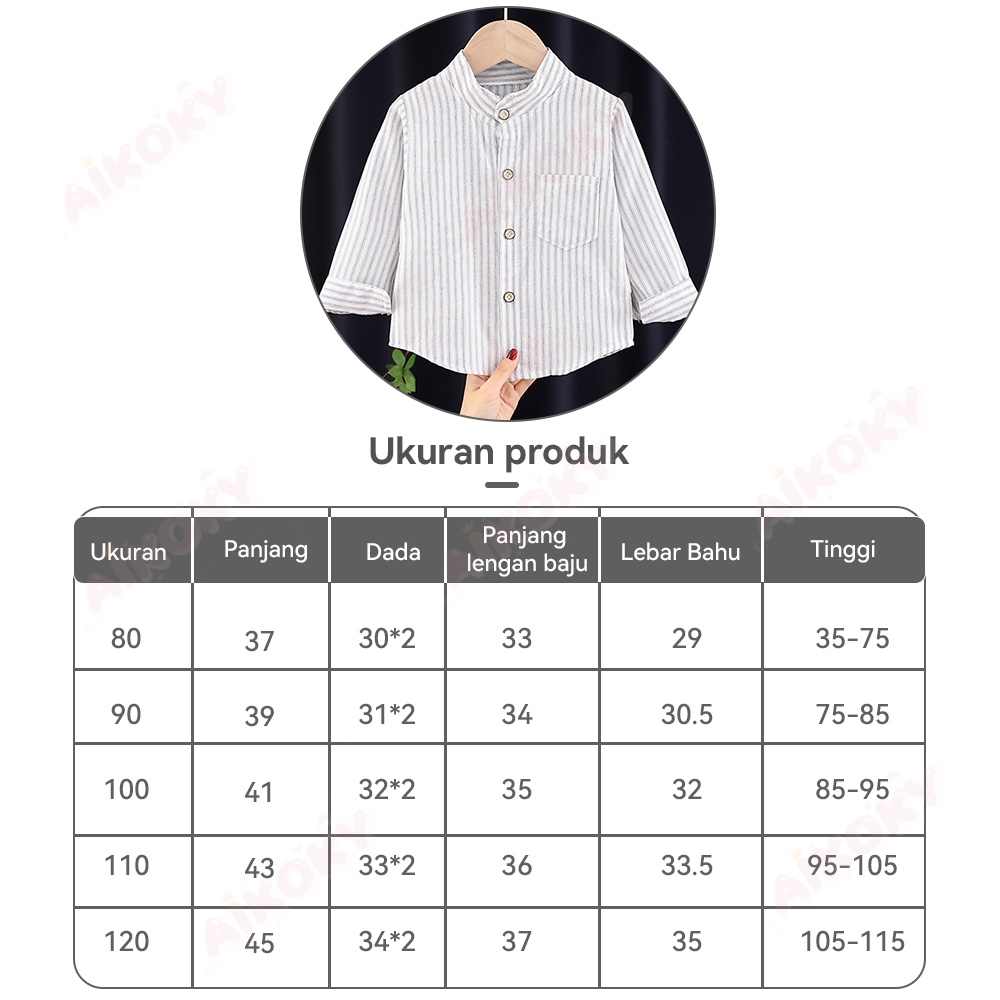 Aikoky 0-4 Tahun Kemeja Anak Laki-laki Lengan Panjang / Baju Anak Laki Laki