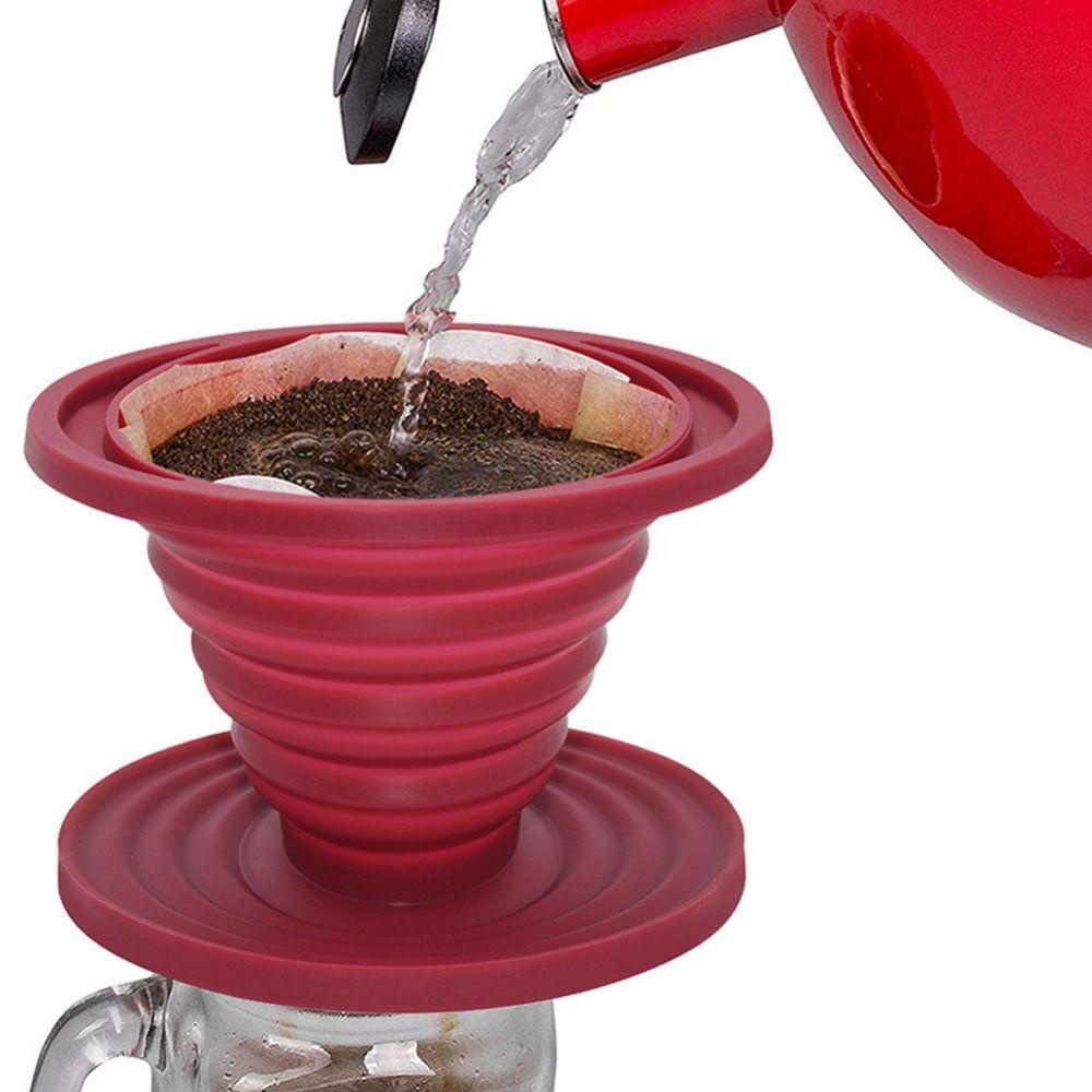 Jeromy Corong Kopi Kerucut Reusable Coffee Tool Silicone Aksesoris Dapur Luar Ruangan Coffee Dripper Filter