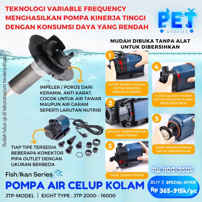 POMPA AIR SUNSUN JTP SERIES LOW WATT / WATER PUMP SUNSUN AQUARIUM