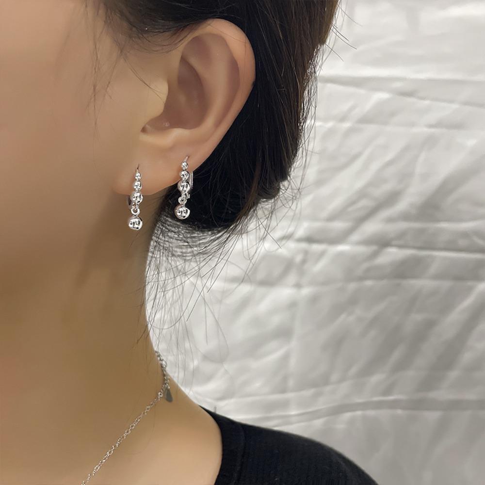 Fishstick Bead Hoop Earrings Kepribadian Tidak Alergi Glossy Kreatif Fashion Kpop Perhiasan Anting Berbentuk D