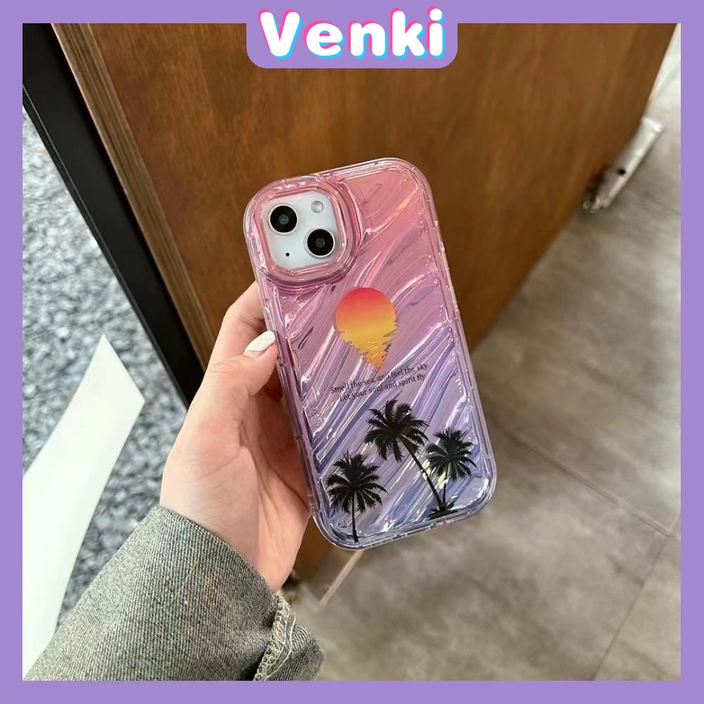 VENKI - Untuk iPhone 11 iPhone Case Laser Reflektif Bening Phone Case TPU Soft Shockproof Airbag Phone Case Simple Summer Coco Kompatibel dengan iPhone 14 13 Pro max 12 Pro Max XR XR 7