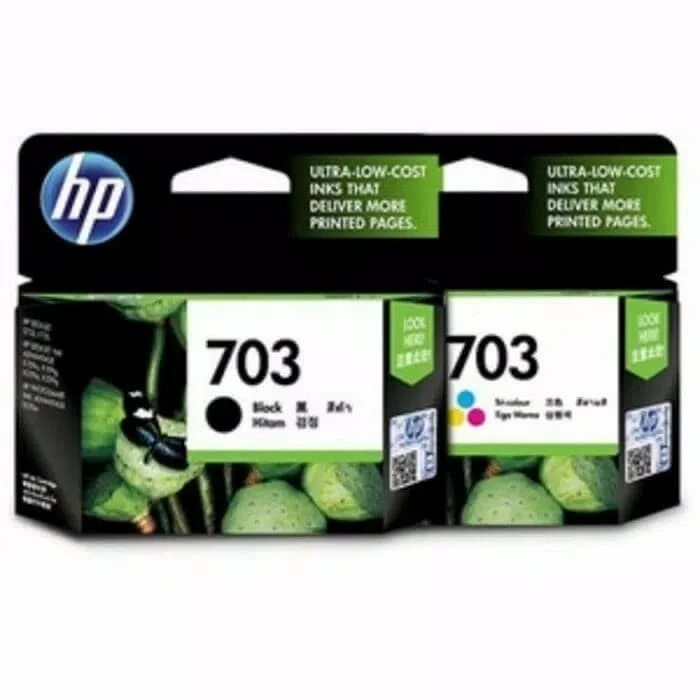 Tinta printer hp 703 black & tricolor original
