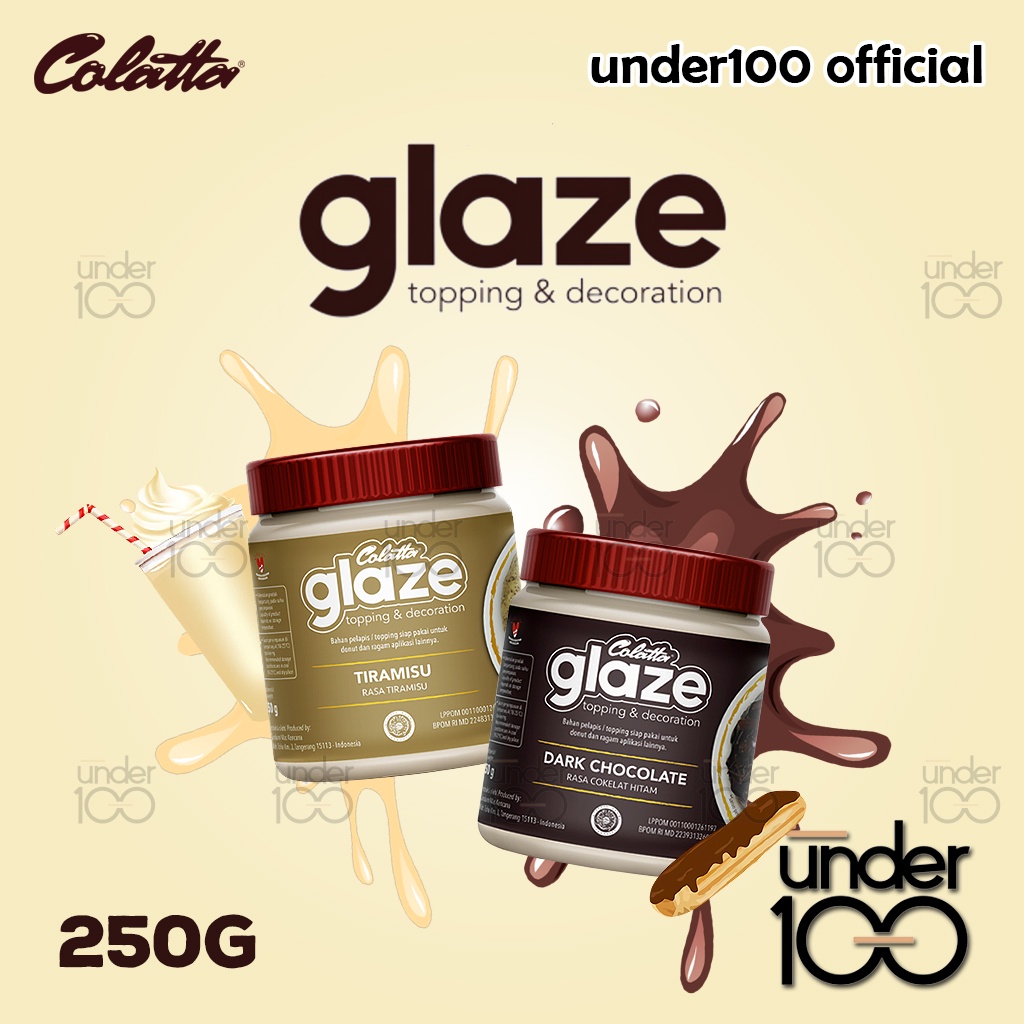 ❤ Under100 ❤ Colatta Glaze Topping &amp; Decoration 250g Dark Chocolate | Tiramisu | HALAL BPOM