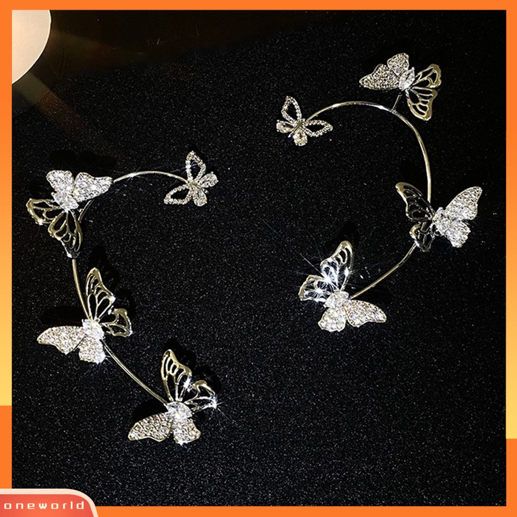 [WOD] 1pc Klip Anting Butterfly Hollow Out Tanpa Tindik Gaya Korea Indah Manset Telinga Untuk Pernikahan