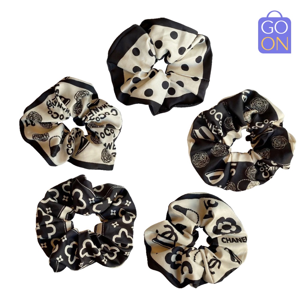 GO ONLINE Scrunchies Set [HARGA PER SET] Ukuran Kecil-Sedang-Jumbo | Pita Scrunchie Ikat Rambut