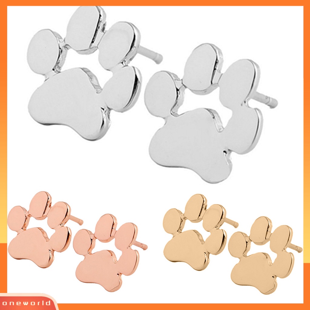 [WOD] 1pasang Anting Tusuk Bentuk Jejak Kaki Hewan Gaya Bahan Alloy Wanita Remaja Perempuan Perhiasan Studs Untuk Ulang Tahun