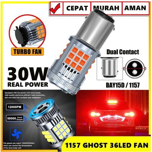 Lampu LED 1157 36 SMD bayonet bay15d Rem stop lamp mobil motor super bright TERANG