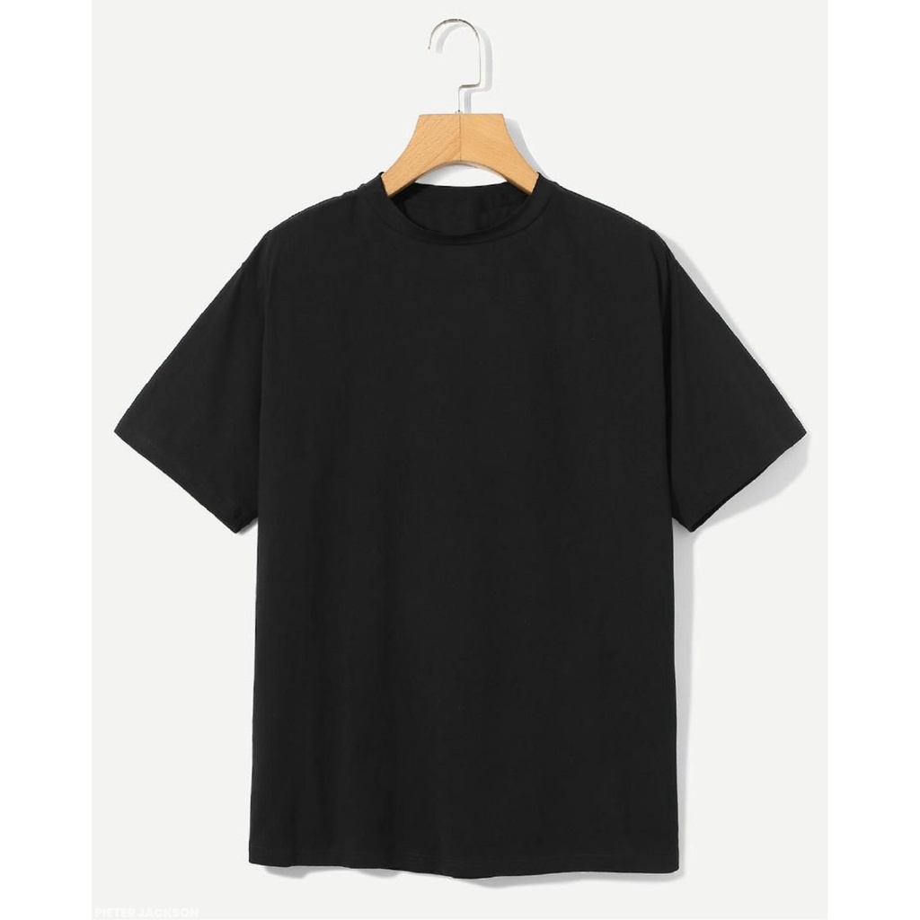 Kaos Polos Hitam Reguler Size Cotton Combed 30s Reguler T-Shirt - Pieter Jackson Junior