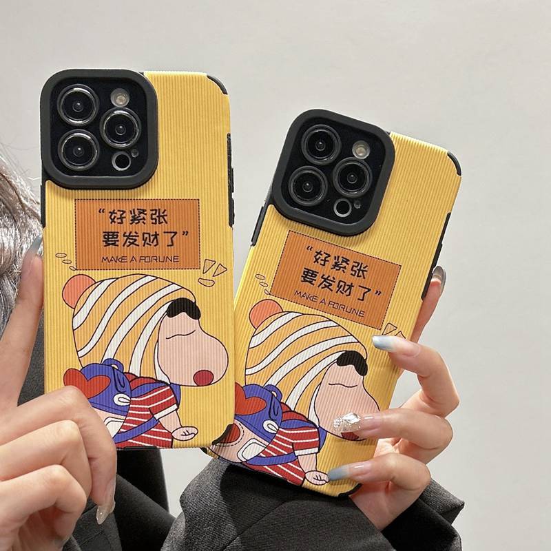 All New Cute Yellow Rich Crayon Shin-chan Soft Case IPhone 7 Plus 8 Plus X XS XR XS Max 11 13 12 14 PRO Max 14 Plus SE Phone Case Girl Girl Women' Fashion Anime