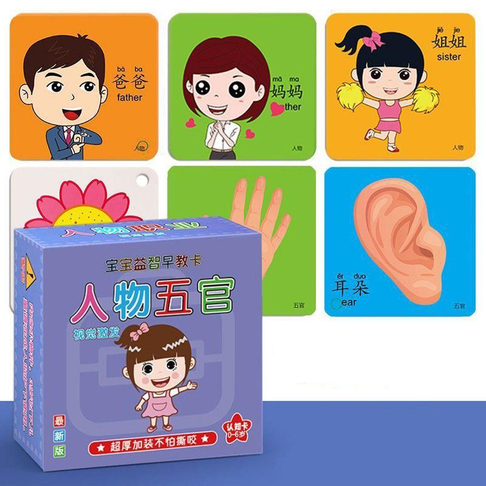 REBUY Rebuy Baby Learning Card English Learning Words Table Game Untuk Anak Laki-Laki Huruf Dua Sisi Mainan Matematika Anak Kartu Belajar Dini Makanan Kata Pocket Card Children Cognition Card