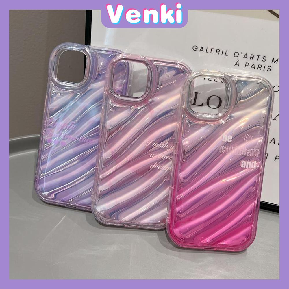 VENKI - iPhone Case untuk iPhone 11 Laser Reflektif Bening Phone Case TPU Soft Shockproof Airbag Case Gradien Sederhana Kompatibel dengan iPhone 14 13 Pro Max 12 Pro Max XR XR 7 8Plus