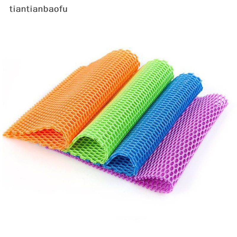 [tiantianbaofu] Kain Lap Jaring Cuci Piring Inovatif Rapid Dry Scourer Mesh Washing Cloths Alat Butik