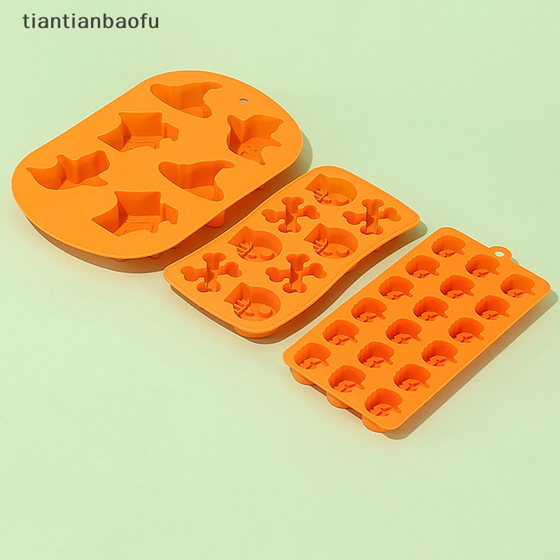 [tiantianbaofu] 1pc Halloween Mengerikan Cetakan Silikon Es Batu Coklat Makanan Baking Tray Mold Butik