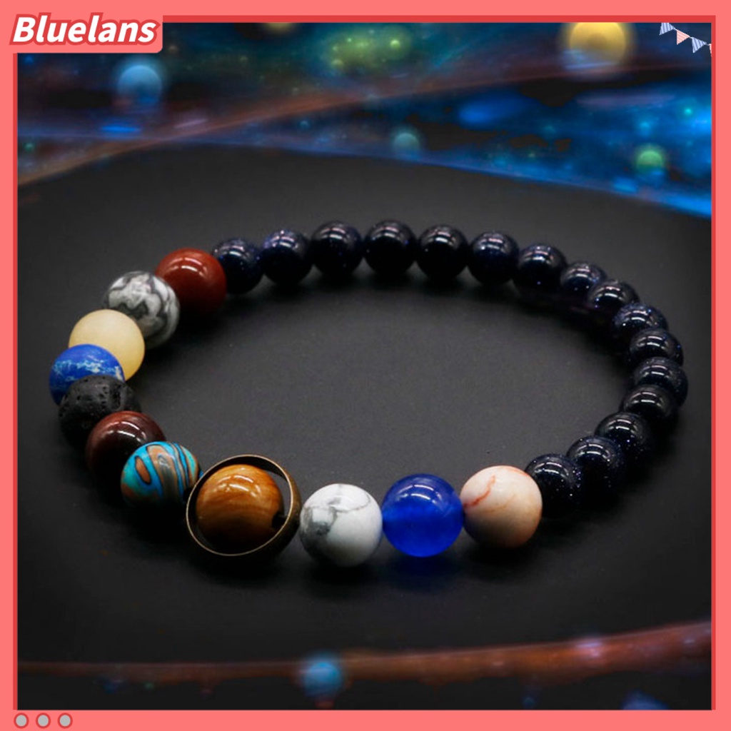 [BLS] Planet Gelang Manik-Manik Delapan Planet Batu Vulkanik Imitasi Warna-Warni Geometris Hadiah Sahabat Pria Wanita Semesta Tata Surya Manik-Manik Gelang Perhiasan Untuk Kehidupan Sehari-Hari