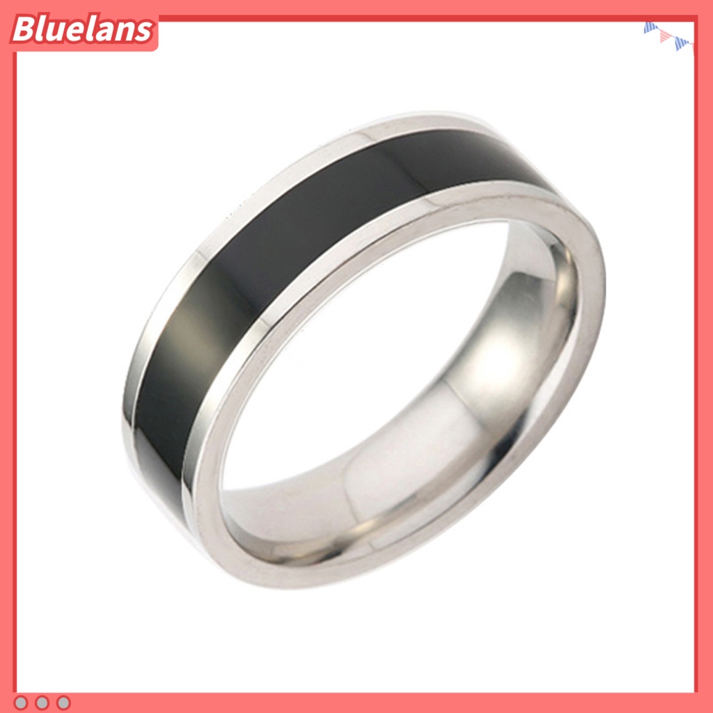 [BLS] Cincin Fashion Hias Titanium Steel Unisex Pita Jari Sederhana Untuk Kehidupan Sehari-Hari