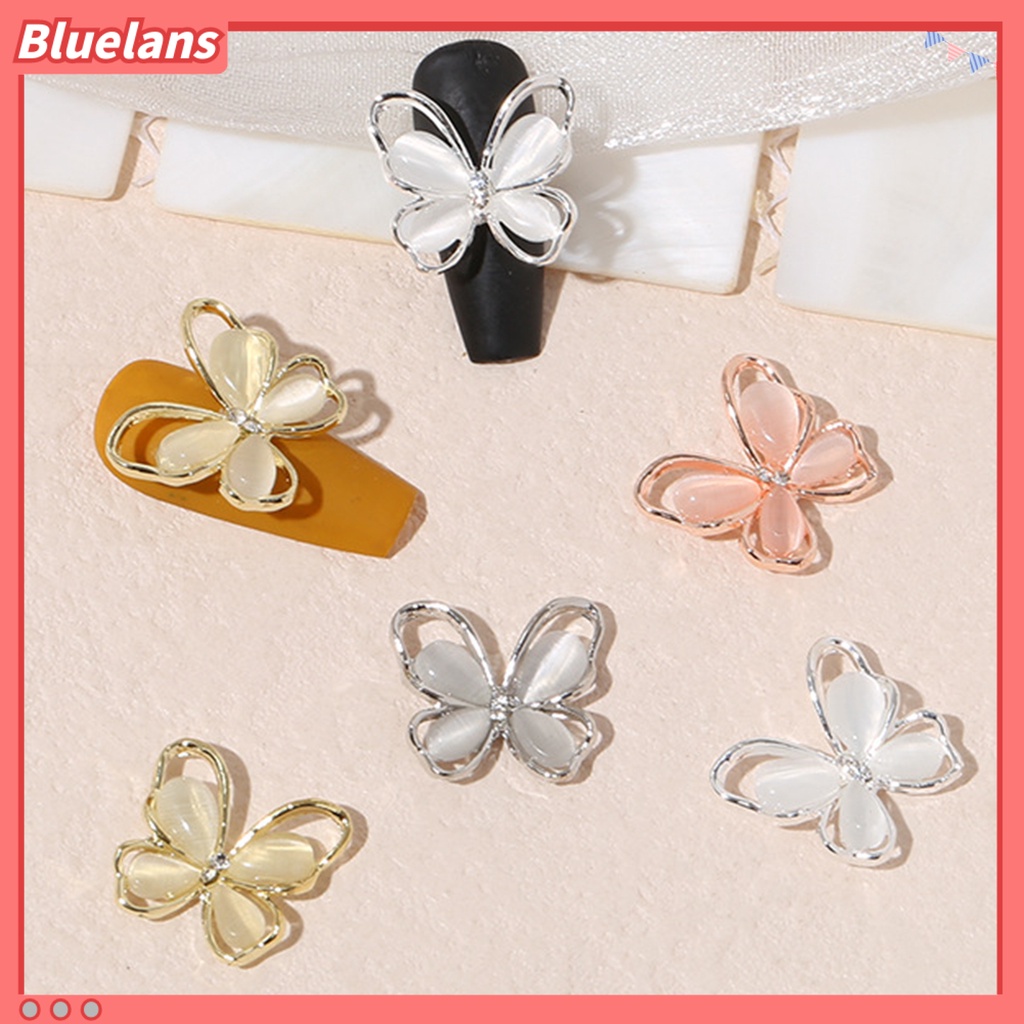 [BLM] 20pcs Ornamen Kuku Bentuk Indah Mempesona Efek Visual Alloy Warna-Warni Halus Hiasan Kuku Kupu-Kupu DIY Kerajinan Perlengkapan Kuku