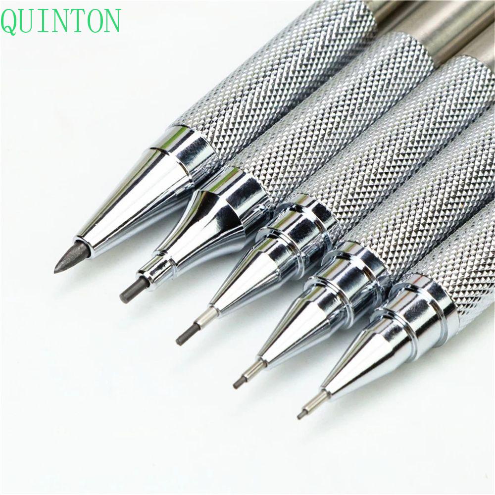 Quinton Alat Tulis Pensil Otomatis Gambar Sekolah Untuk Pelajar 0.5 /0.7 /0.9 /1.3 /2.0mm Pensil Mekanik Bahan Stainless Steel