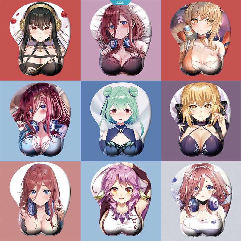 Sexy Genshin Impact Beauty Pelindung Pergelangan Tangan Silikon 3D Pretty Girls Hot Girl Mouse Pad[ZK]