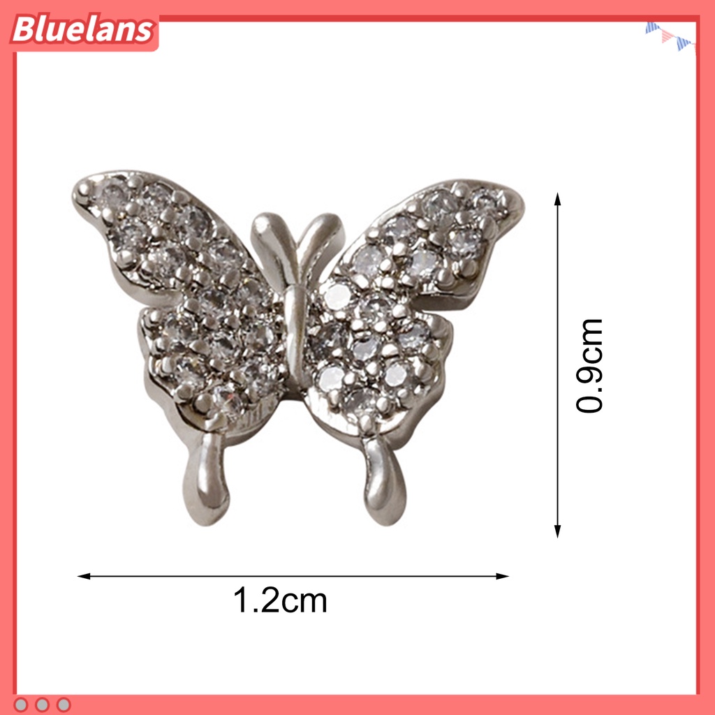 [BLM] Hiasan Kuku Kupu-Kupu Hias Tahan Jatuh DIY Nail Art Zircon Mewah Halus Manicure Butterfly Charms Perlengkapan Kuku
