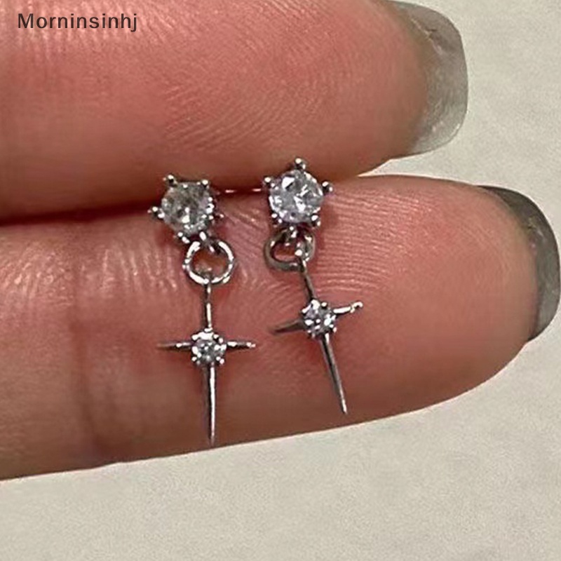 Mornin 1pasang Anting Tusuk Kristal Cantik Untuk Wanita Lucu Perhiasan Aksesoris Shinny Zircon Wanita Remaja Manis Keren Fashion Earring id