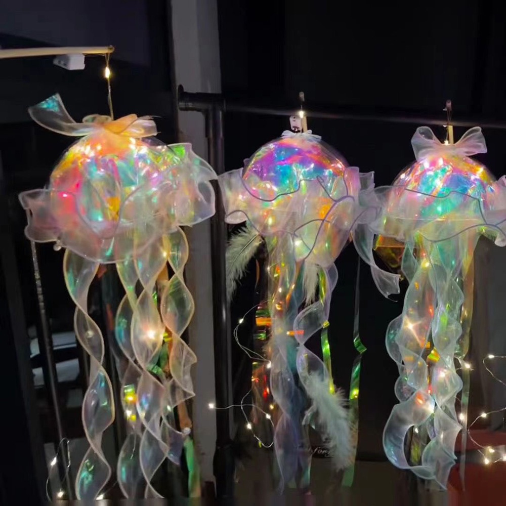 Tema Mermaid Party decor Jellyfish Lantern Under The Sea Colorful Jellyfish Little Mermaid Ocean Dekorasi Pesta