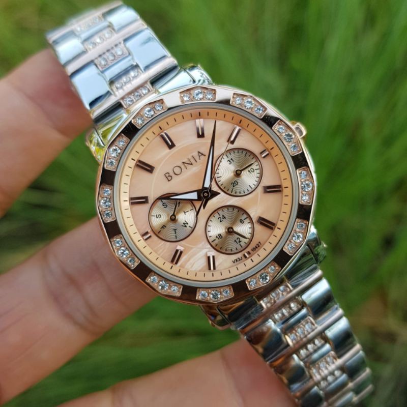 Bonia BNB10427  Chrono Tanggal Hari Aktif jam tangan wanita READY