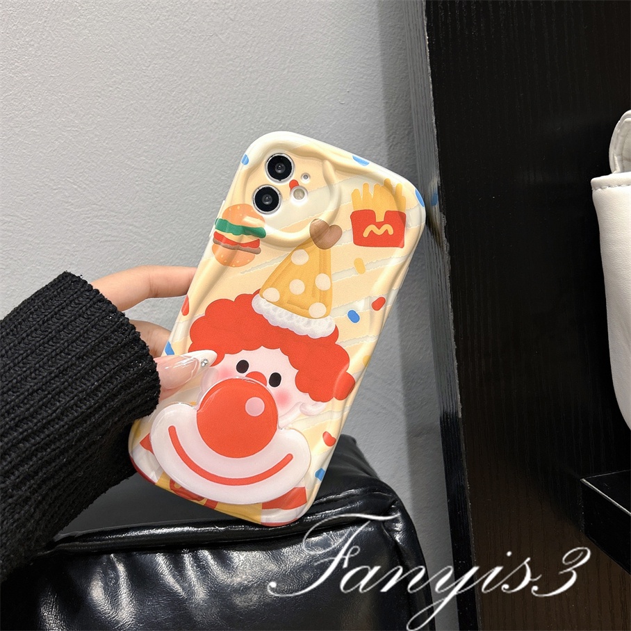 Redmi 12C A1 10C 10 10A 9 9A 9C 9T Note 12 12s 11s 10s 11 10 9s 9 Pro Xiaomi Poco X3 X3NFC X3Pro 12 11 Lite Kartun Joker Wavy Curved Edge Phone Case TPU Soft Cover Dengan Bracket