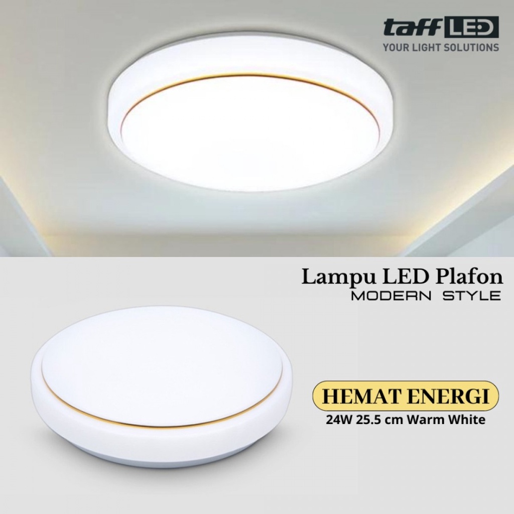 TaffLED Lampu Plafon LED Modern Hemat Energi 24W 25.5 cm Warm White