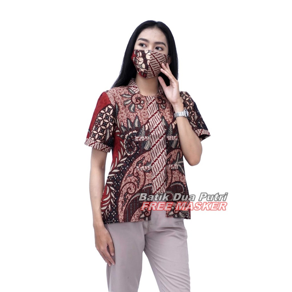 Blouse Batik Wanita Modern Trendy By Batik Dua Putri Collection