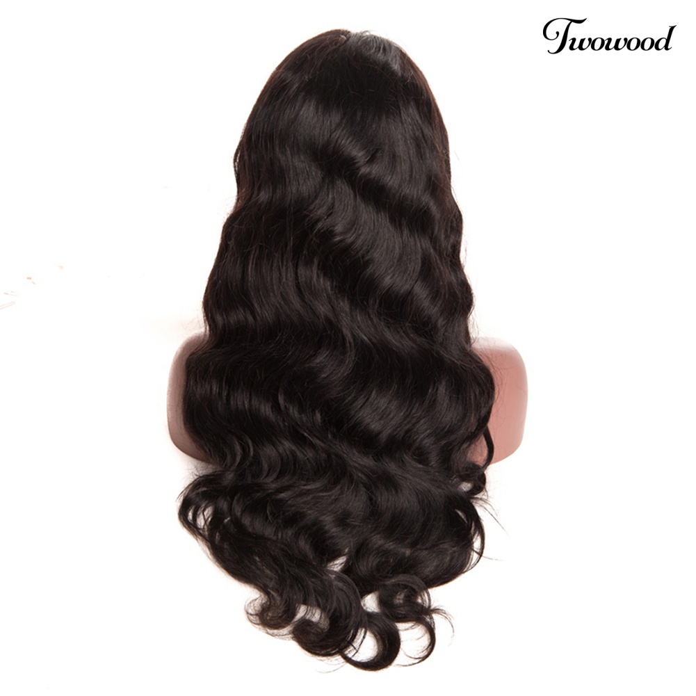 Twowood Fashion Wig Gelombang Keriting Lace Front Long Hair Tanpa Lem Untuk Wanita Afrika Amerika