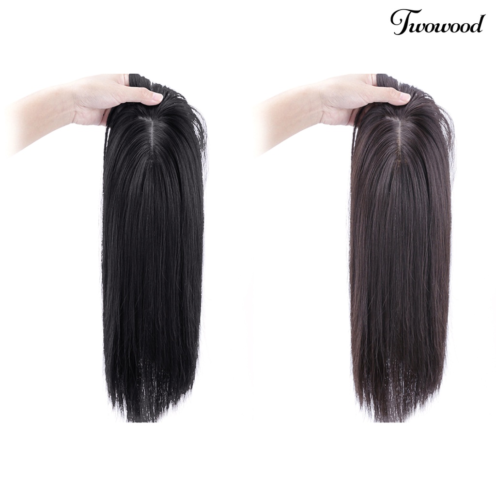 Twowood 25/35cm Wanita Wig Berbulu Breathable Natural Look Sintetis Wig Pendek Lurus Dengan Poni Alat Kosmetik Untuk Lady