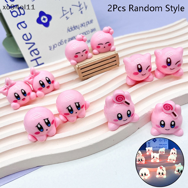 Xo 2Pcs Mini Bercahaya Kirby Super Bintang Ornamen Kartun Boneka Mikro Lanskap Dekorasi Rumah Boneka Miniatur Mainan OL