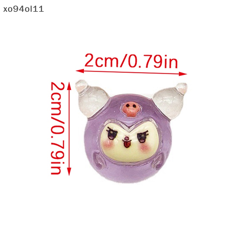 Xo 2Pcs Luminous Sanrio Ornamen Mini Kartun HelloKitty Boneka Micro Landscape Dekorasi Rumah Boneka Miniatur Mainan OL