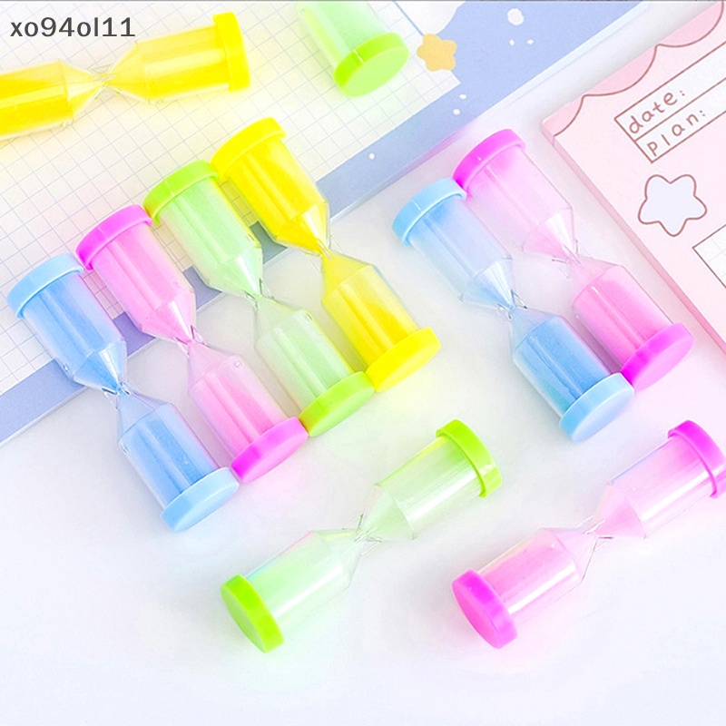 Xo 3Pcs Mini Colorful Jam Pasir Pasir Pasir Jam Timer Mainan Anak Sikat Gigi Shower Timer Dekorasi Rumah OL