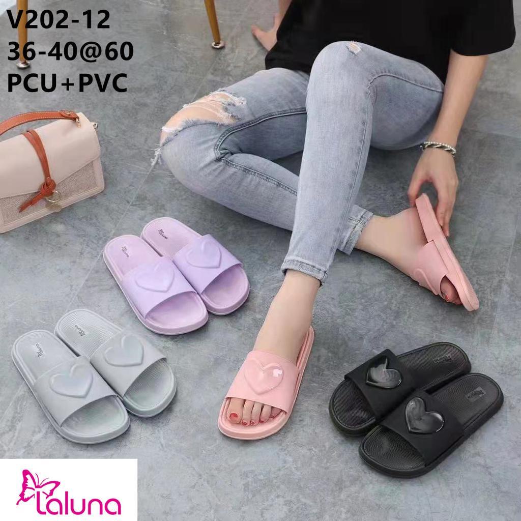 Sandal Slop Wanita Motif One Heart Love Import LLS V202-12 36-40