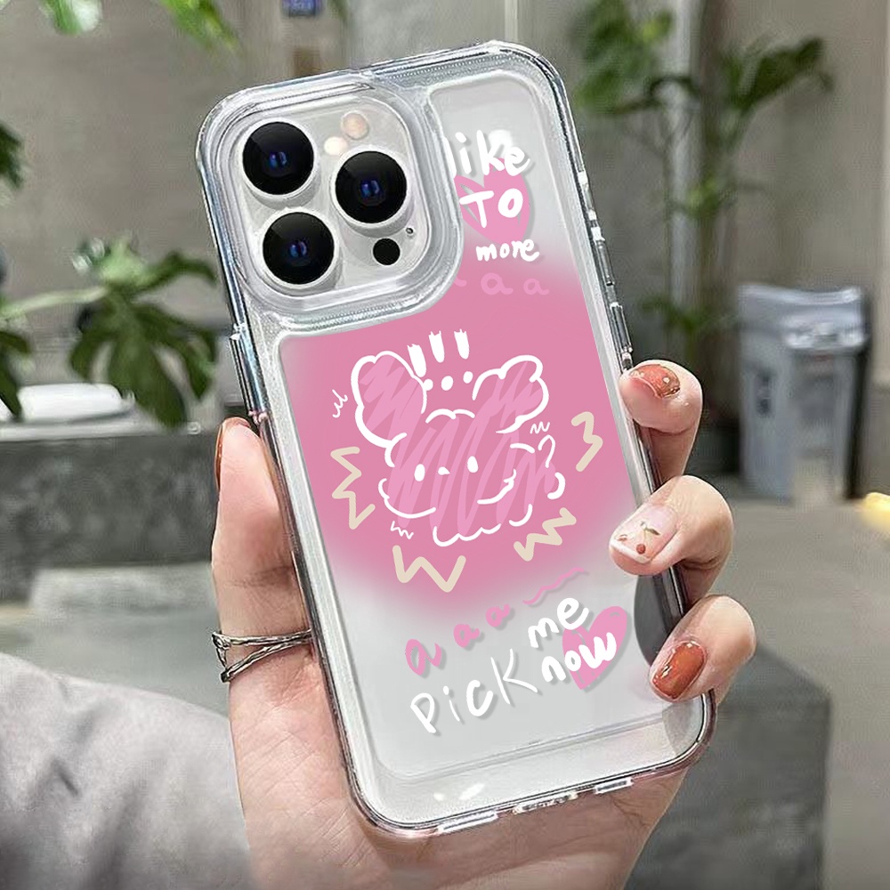 Casing Pink Lucu Untuk Oppo A16 A16K A16E A11K A11X A5S A12 A12S A15 A17 A17K A57 A54 A53 A52 A3S A5 A8 A9 A36 A37 A93 A96 A92 A72 A73 A74 A76 A77 Akrilik Space TPU Back Cover