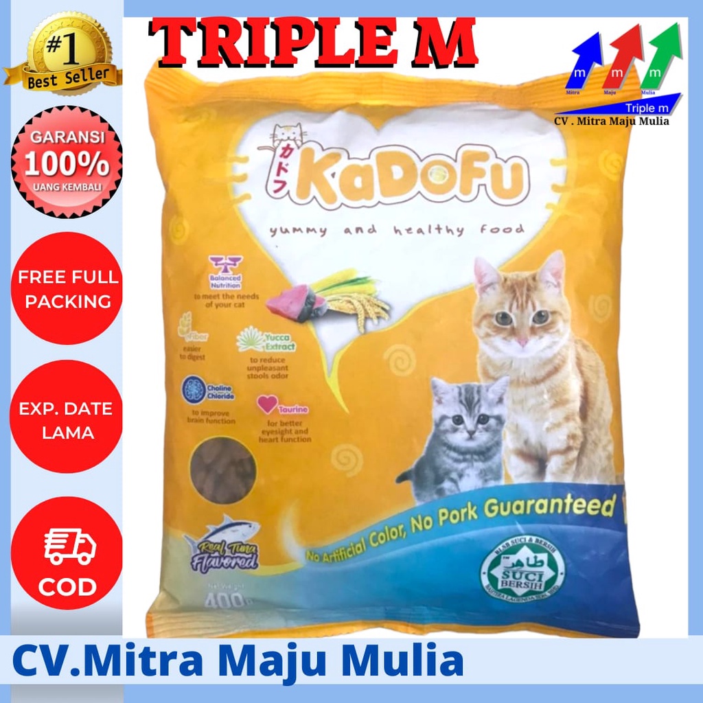 Pakan Kucing Kadofu 400gr Bentuk Ikan Triple M