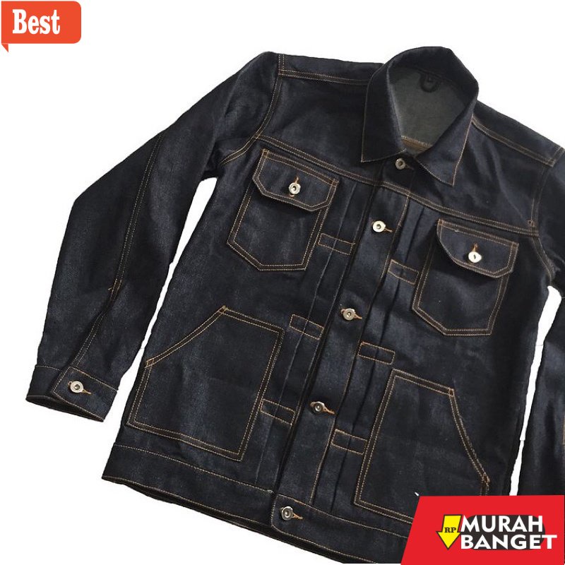 Jaket denim pria terbaru- SIMISSTY DENIM. jaket denim Trucker TYPE 1. Type 2 16oz. raw denim