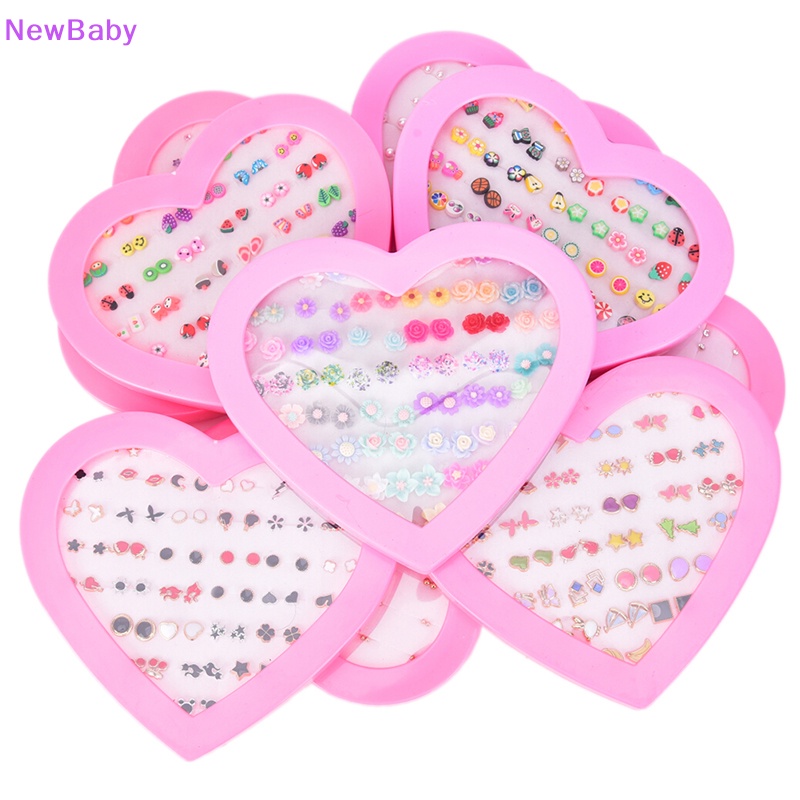 Newbaby Handmade Mix Style Buah Bunga Clay Anting Tusuk Set Anak Anting Perhiasan ID