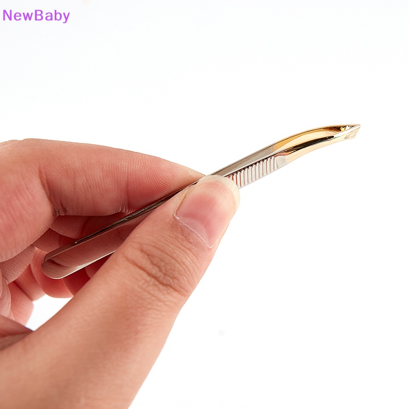 Newbaby Penjepit Alis Stainless Steel Slant Tip Eyes Tweezer Clip Penghilang Bulu Wajah ID