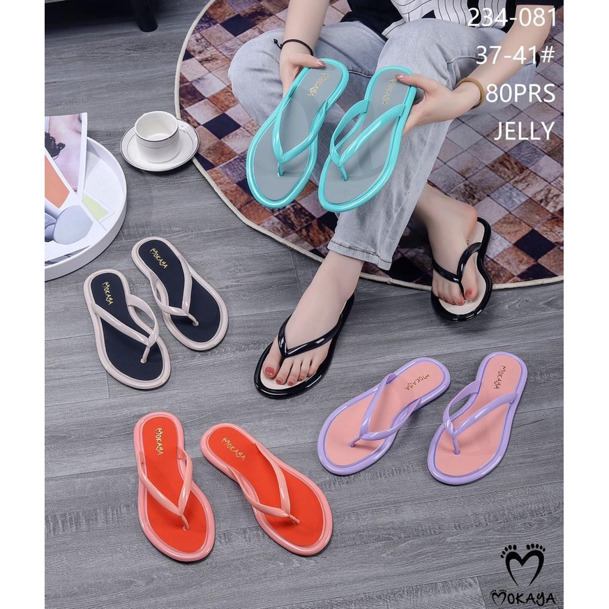 Sandal Karet Japit Wanita Teplek Polos simple Import MKY 234-06 37-41