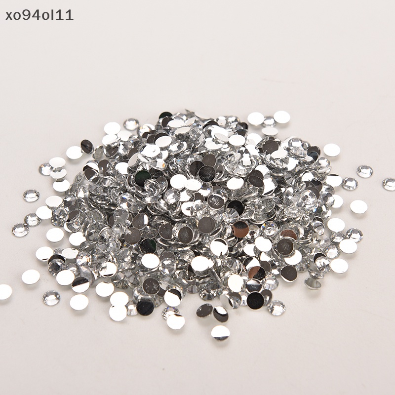 Xo Banyak 1000 Pcs Berlian Imitasi Segi Flatback Kristal Manik-Manik Bulat Nail Art DIY 4mm Baru OL