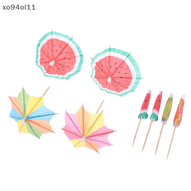 Xo 50PCS Stik Payung Cocktail Tusuk Gigi Hias Buah Dessert Minuman Picks OL