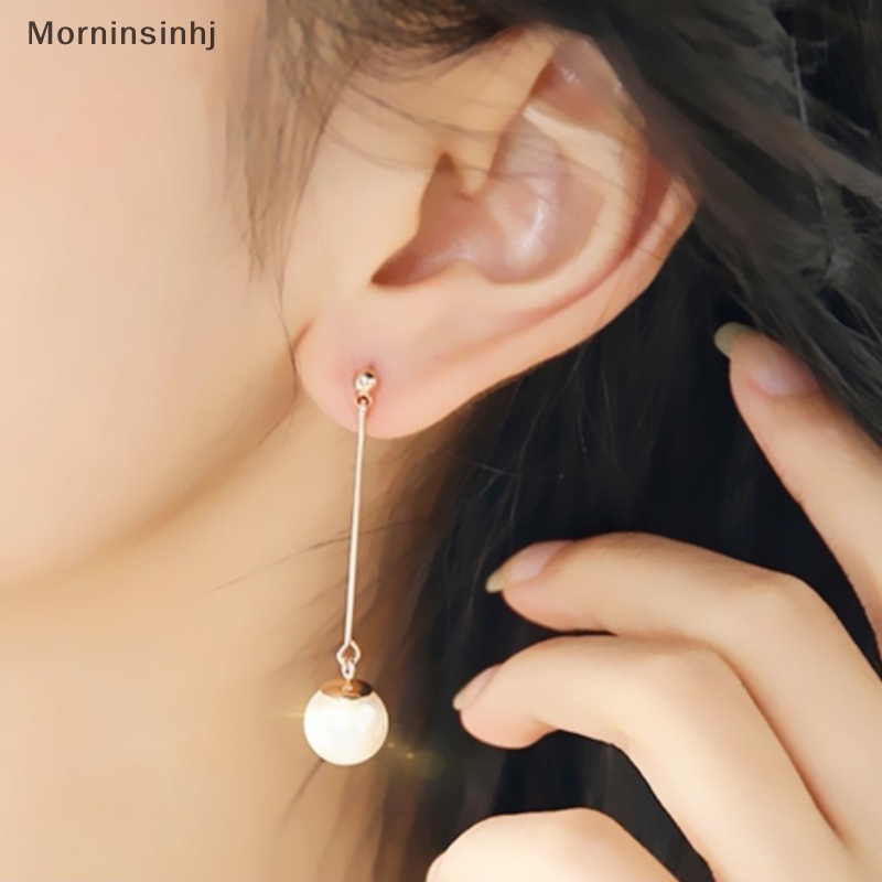 Mornin 1pasang Anting Drop Mutiara Simulasi Rumbai Panjang Untuk Wanita Hadiah Perhiasan Korea Warna Emas Pendientes Jewelry id