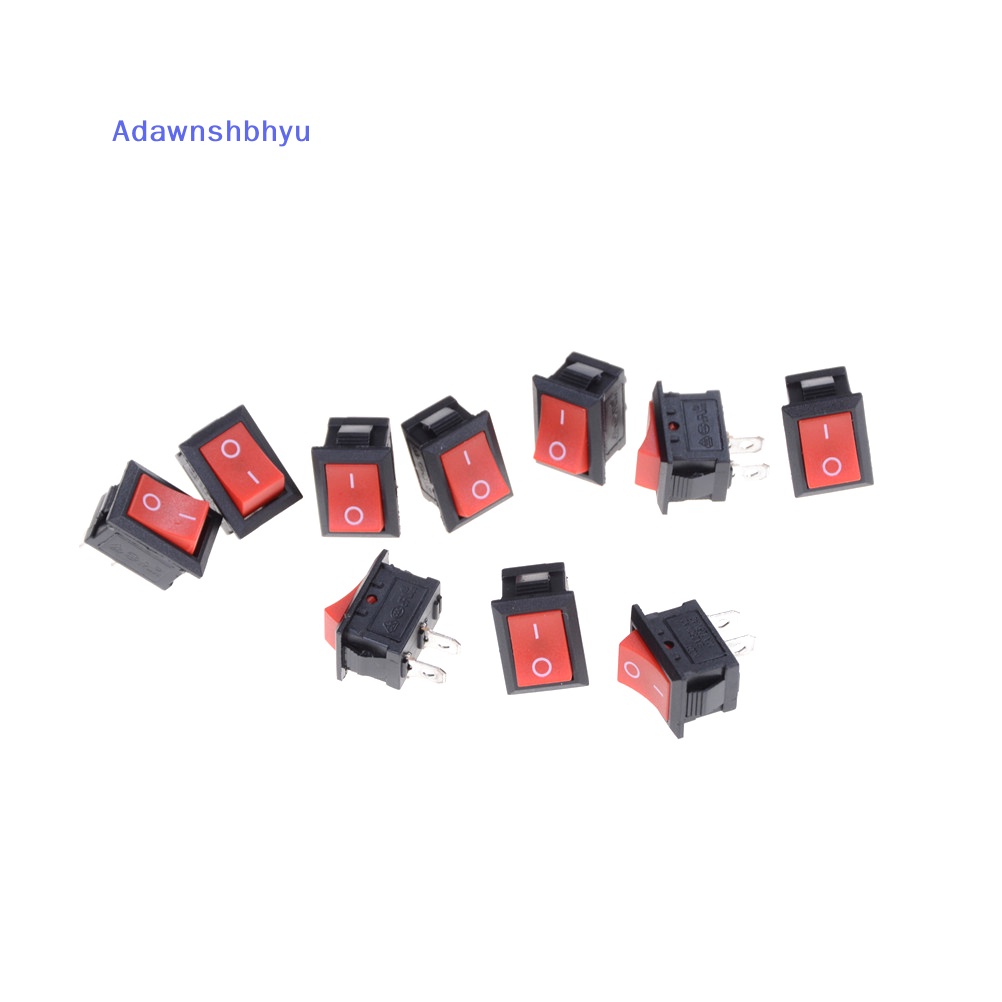 Adhyu 10pcs Saklar Rocker Switch Merah 2pin KCD1-101 250V 6A Saklar Mirip Kapal 15*21MM ID