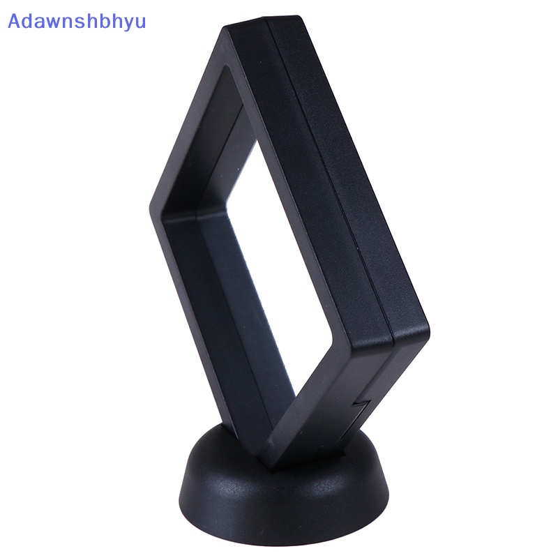 Adhyu 90*90mm Hitam 3D floag Perhiasan Koin display frame holder Kotak case w/ stand ID