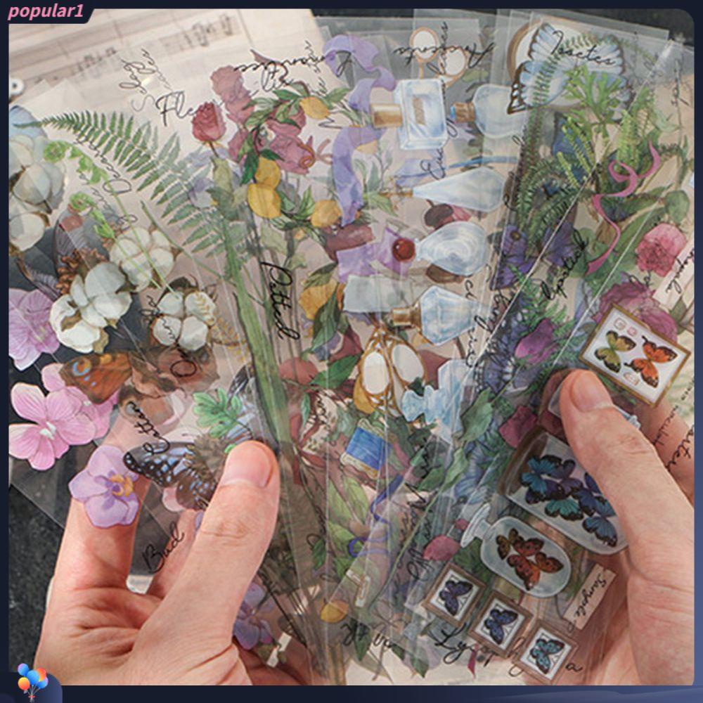 Populer Stiker PET Transparan Notes Planner Jurnal Diary Handbook Scrapbooking
