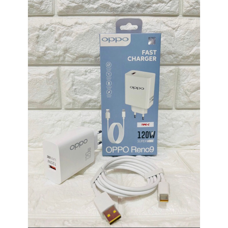 Fast Charger OPPO RENO 9 120W SUPERVOOC USB KABEL MICRO &amp; Type-C Casan Reno9 Type C Kualitas Original Quick Charge TC