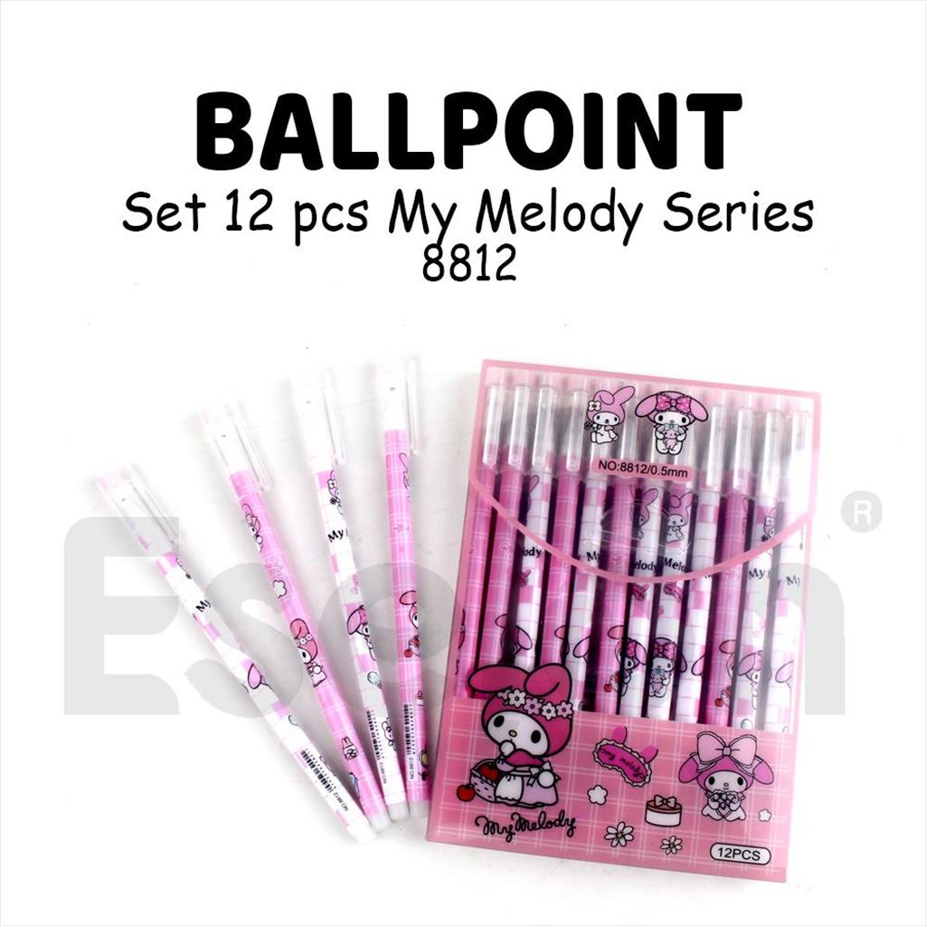 

12pcs Pulpen Gel MY Melody Set 8812 / 1pak Pulpen Gel Fancy