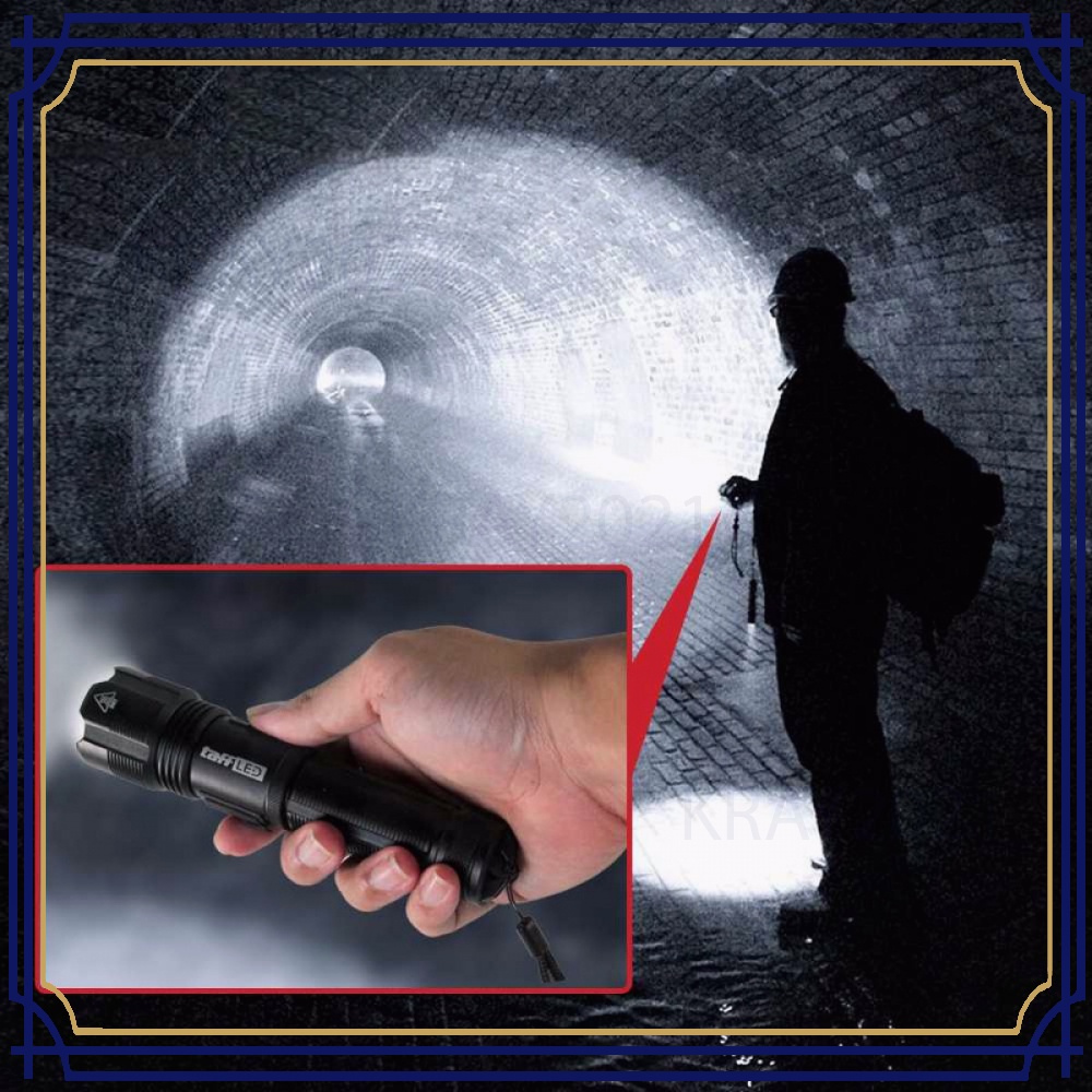 Senter LED Zoomable XHP70 400 Lumens with Battery - P7